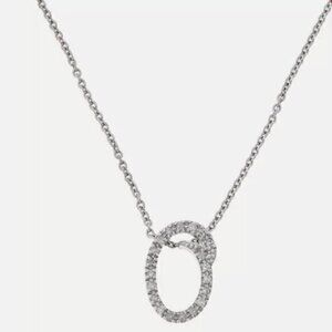 Colleen Lopez .11ct GENUINE Diamond Sterling Silver Initial Necklace "O" NWT